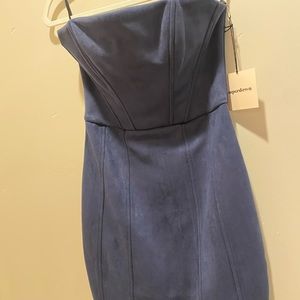 Super down Navy Strapless Dress